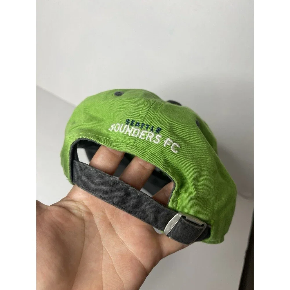 Adidas Seattle Sounders Lime Green Navy Hat Cap Youth